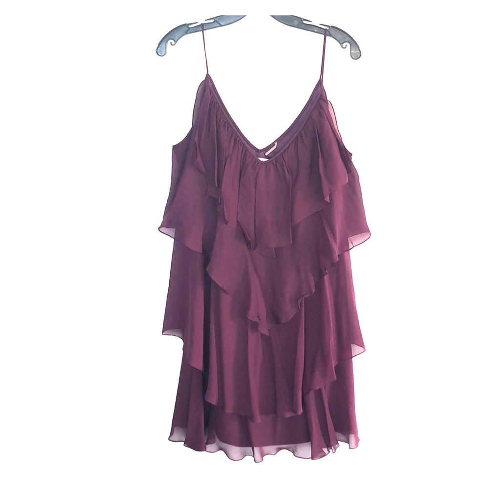 Rebecca Taylor Plum Ruffle Dress Size 8